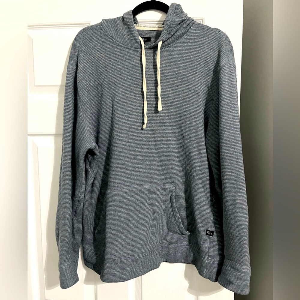 RAILS Sweatshirt Men's M Striped Gray Terrycloth Smith Hoodie 100% Cotton